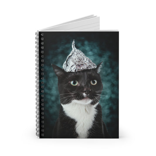 Tin Foil Cat - Spiral 6" Notebook - Ruled Line