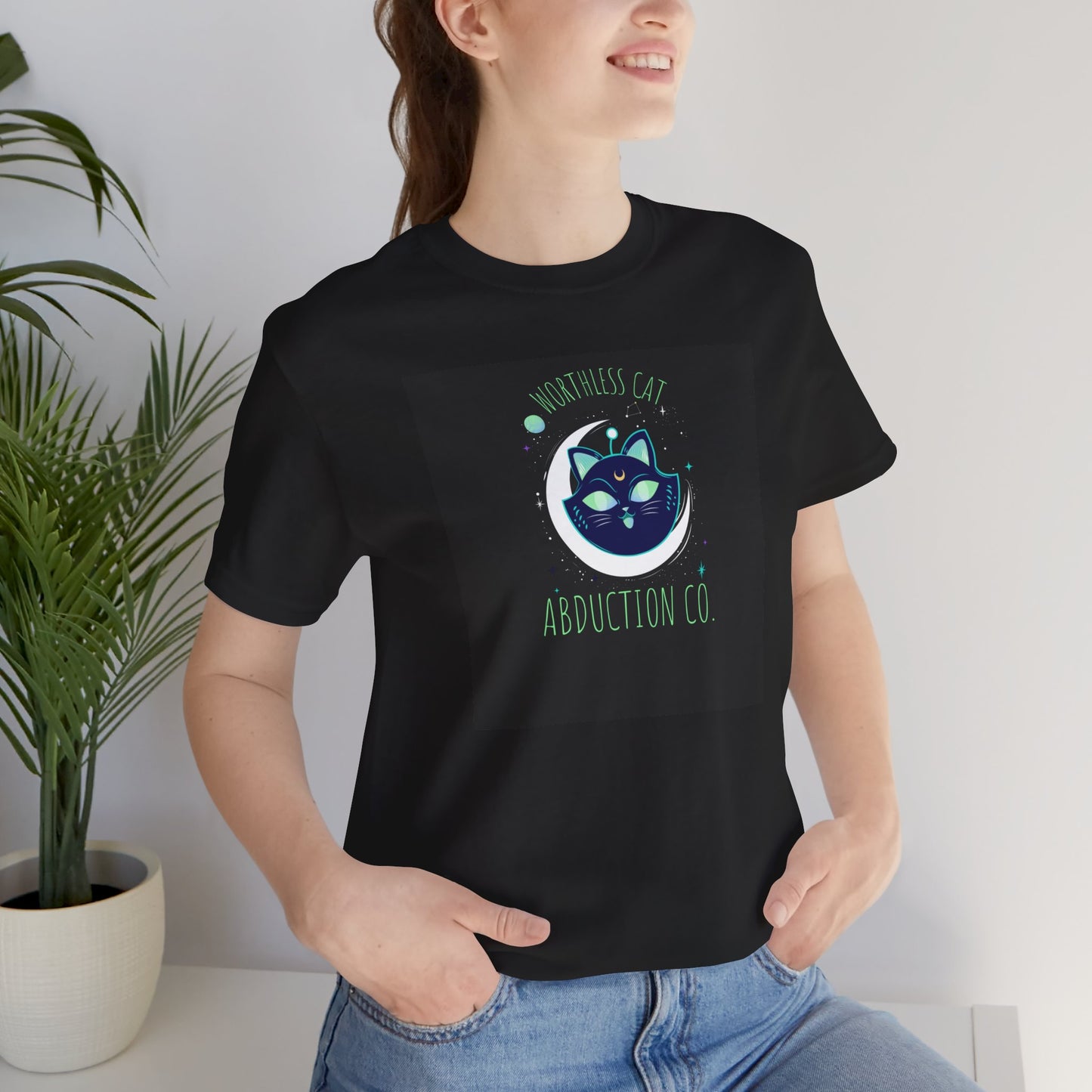 Worthless Cat Abduction Co Soft Unisex Jersey Tee