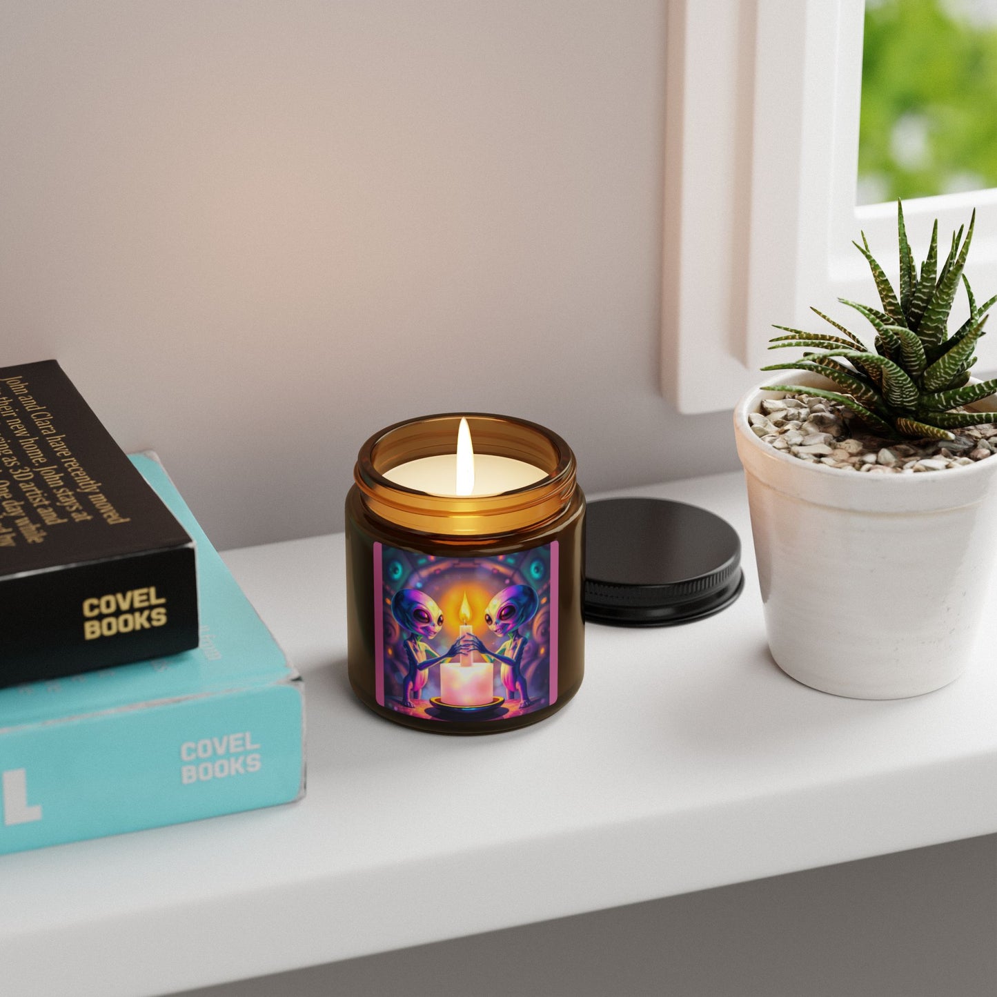 Out of this World Scented Soy Candle (Multi-Size, Amber Jar)