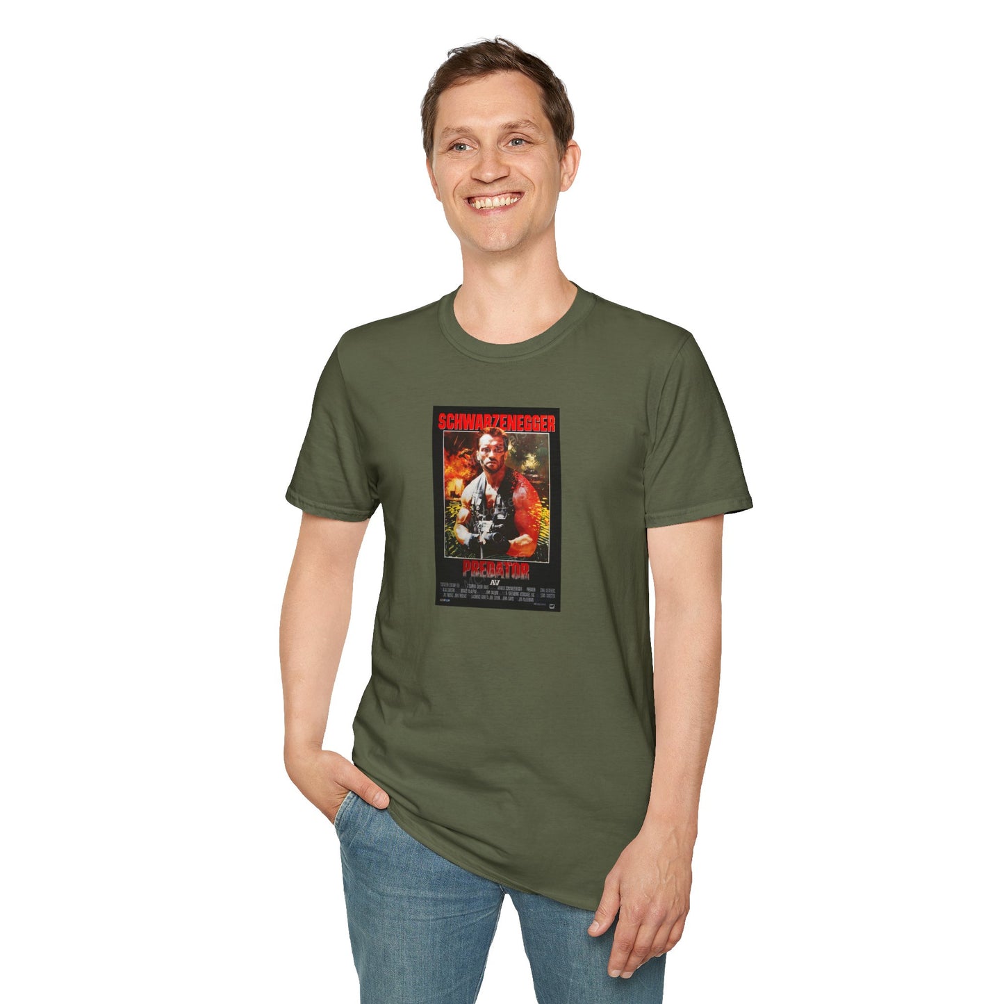 Predator Movie Poster in a Unisex Softstyle T-Shirt