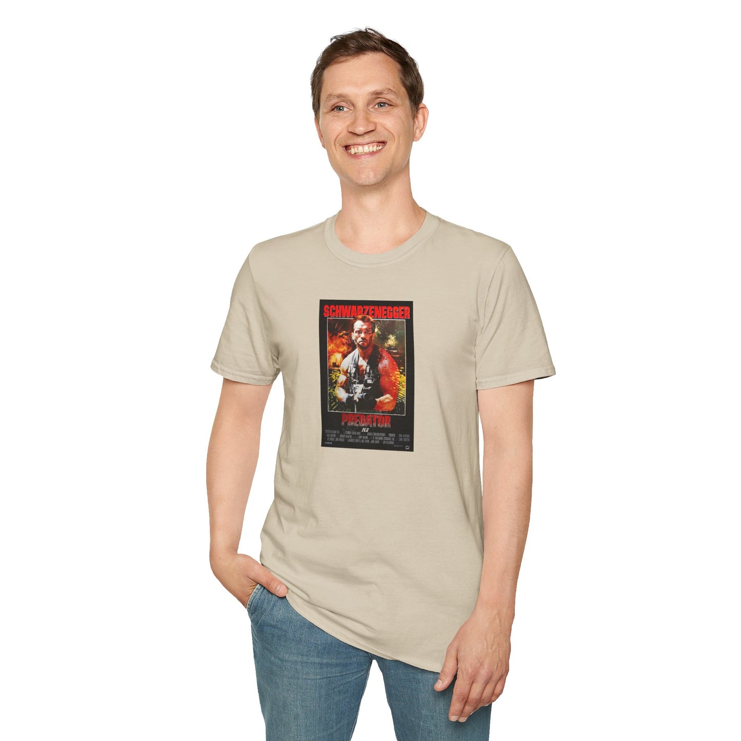 Predator Movie Poster in a Unisex Softstyle T-Shirt